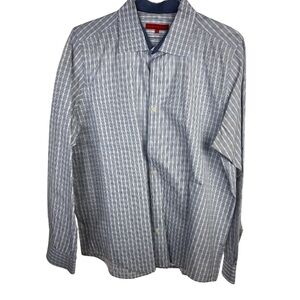 Report Collection Men’s Long Sleeve Dress Shirt – XXL – Blue & White